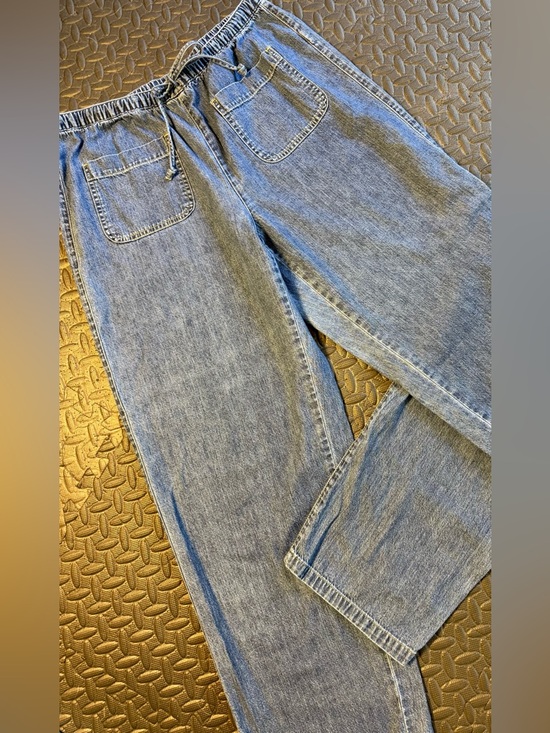 Liz Claiborne Denim - 80’s-90’s Vintage Liz Claiborne Relaxed  Denim Drawstring Wide Leg Jeans Size 12